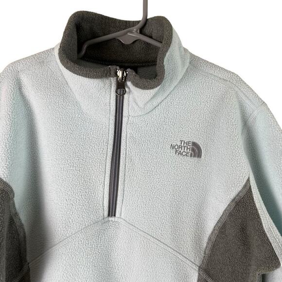 The North Face Girls Glacier Quarter Zip Fleece Sweater Jacket Blue Gray, Large - Picture 3 of 12